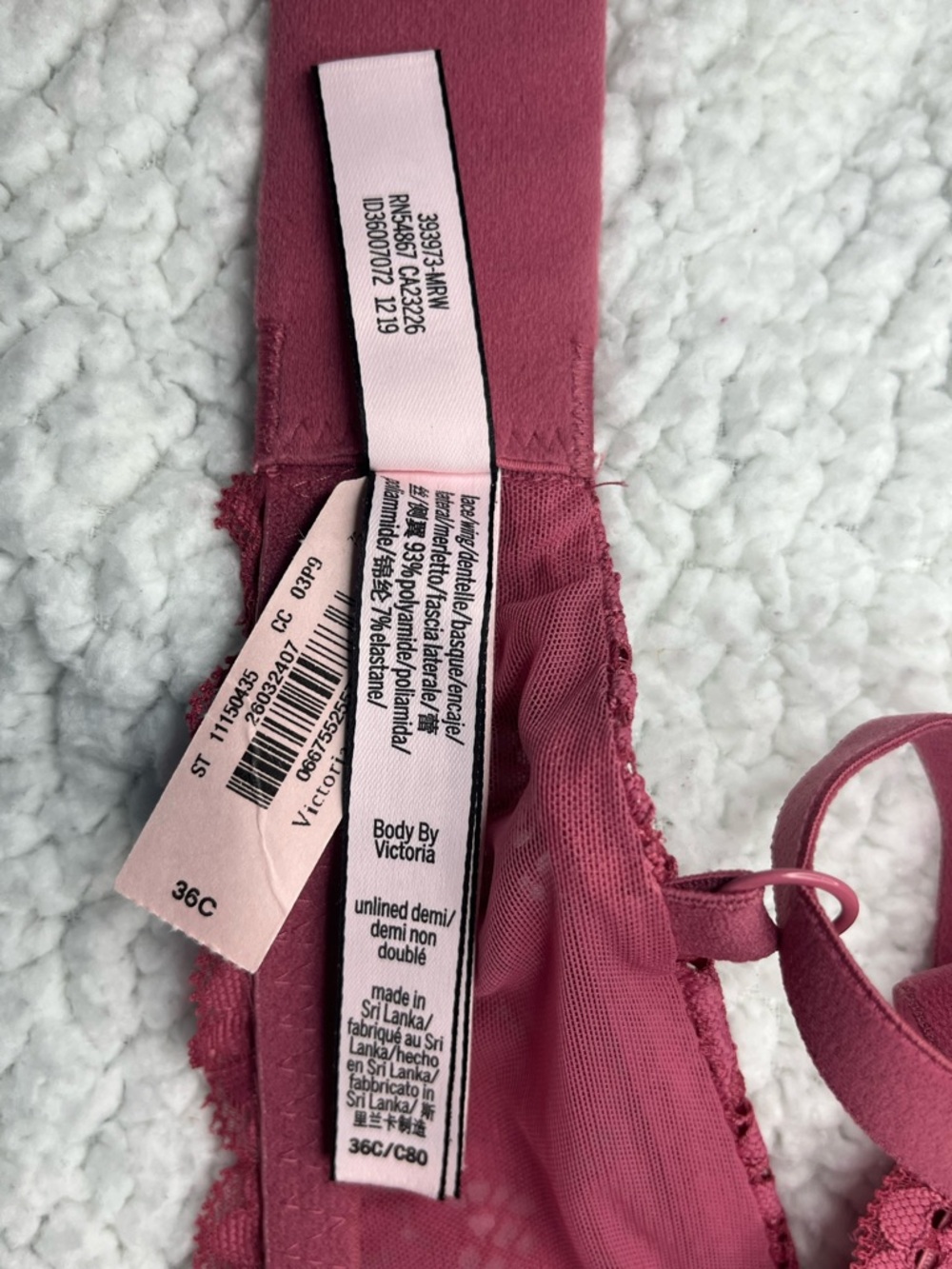 Victoria's Secret Lace Underwire Bra - Rosewood Pink - Picture 4 of 4